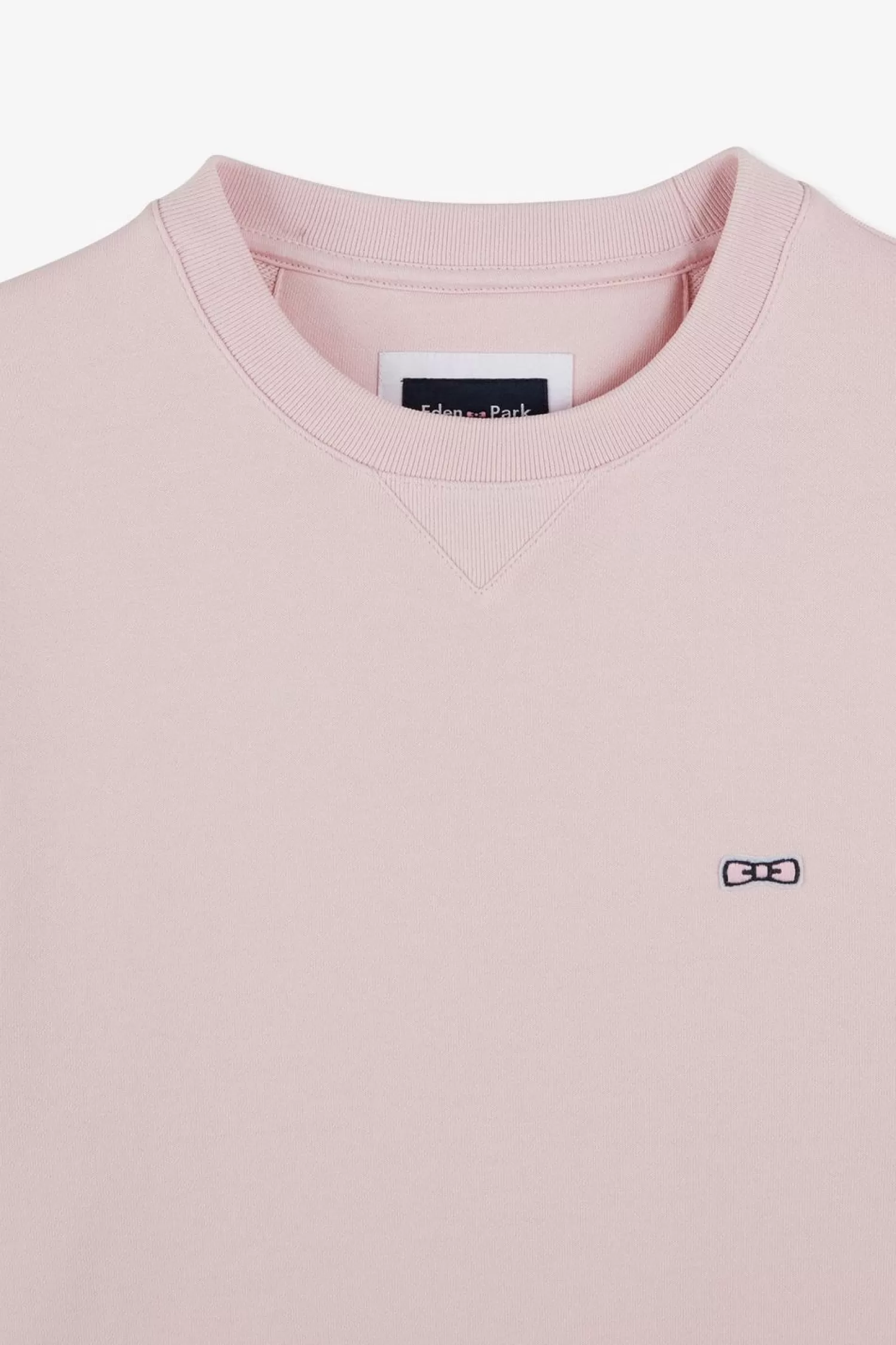 Eden Park Sweatshirt A Col Rond En Molleton Rose Embleme Noeud Papillon-Homme Sweats