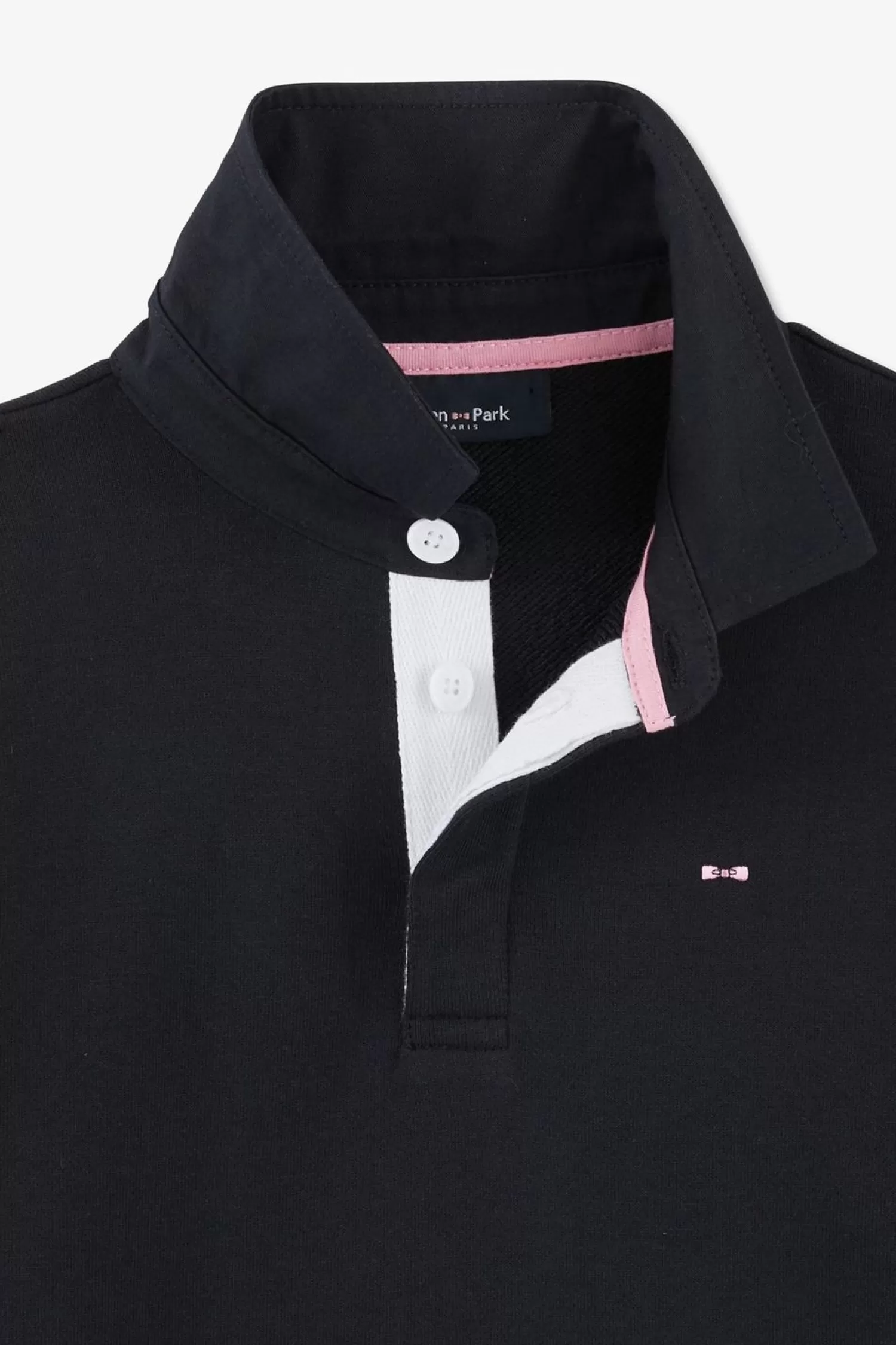 Eden Park Sweatshirt Col Polo Marine Manches Bicolores En Coton-Enfant Enfant