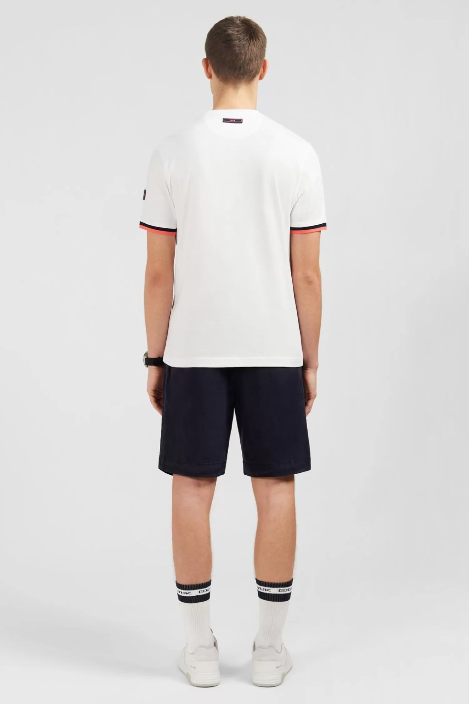 Eden Park T-Shirt Blanc A Broderie Bicolore-Homme T-Shirts