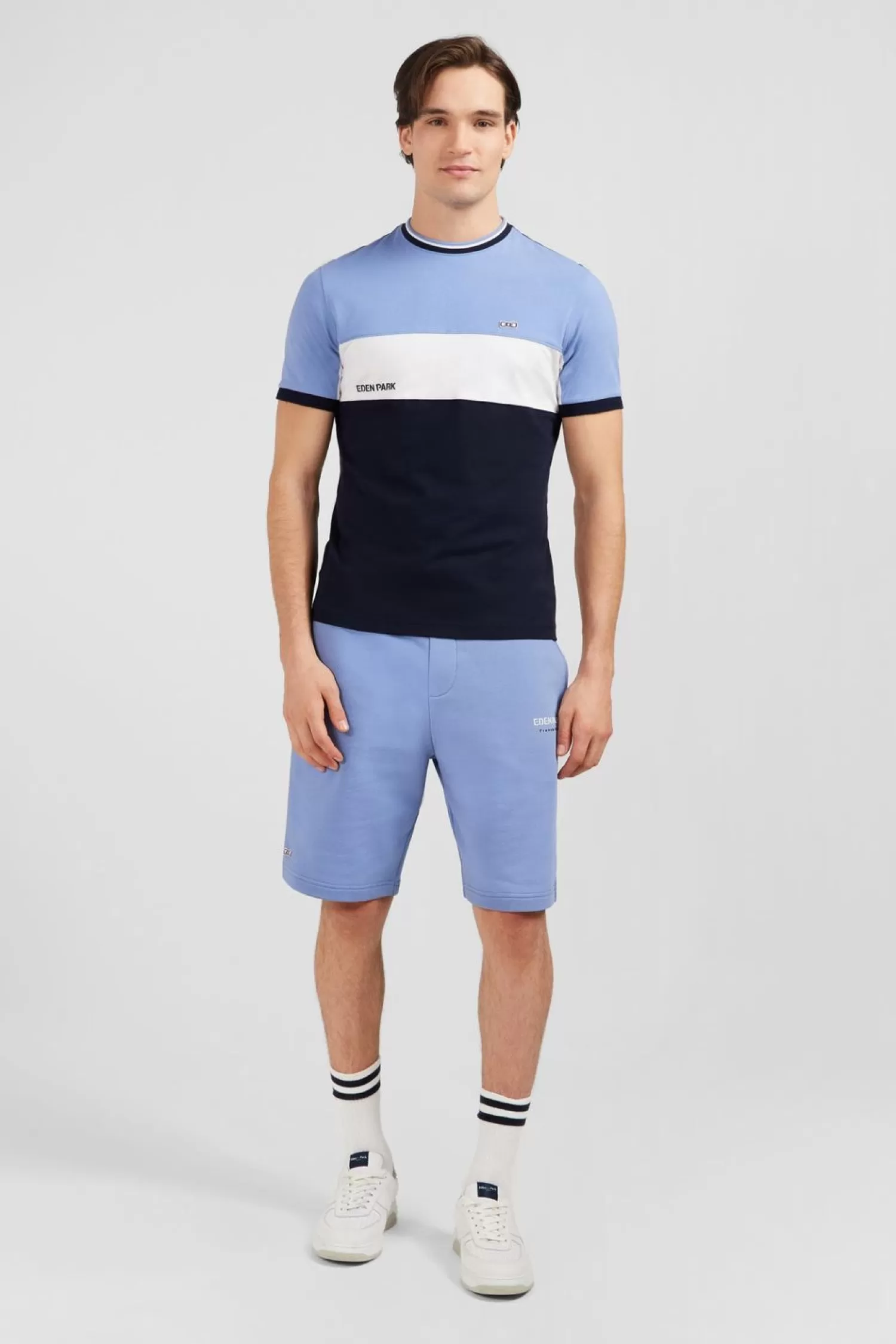 Eden Park T-Shirt Bleu Colorblock A Manches Courtes-Homme T-Shirts