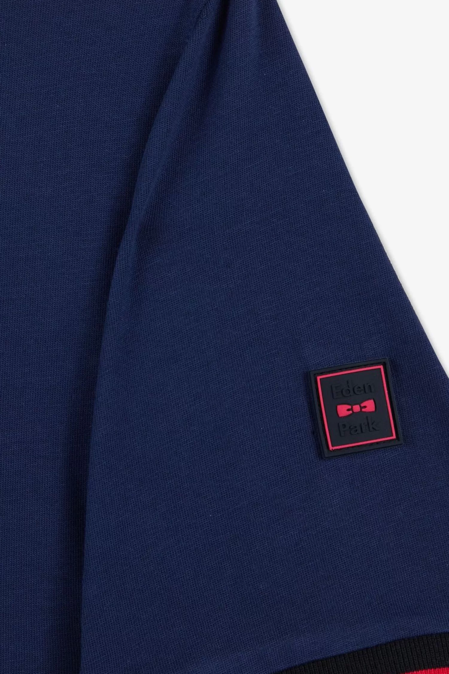 Eden Park T-Shirt Bleu Fonce A Broderie Bicolore-Homme T-Shirts