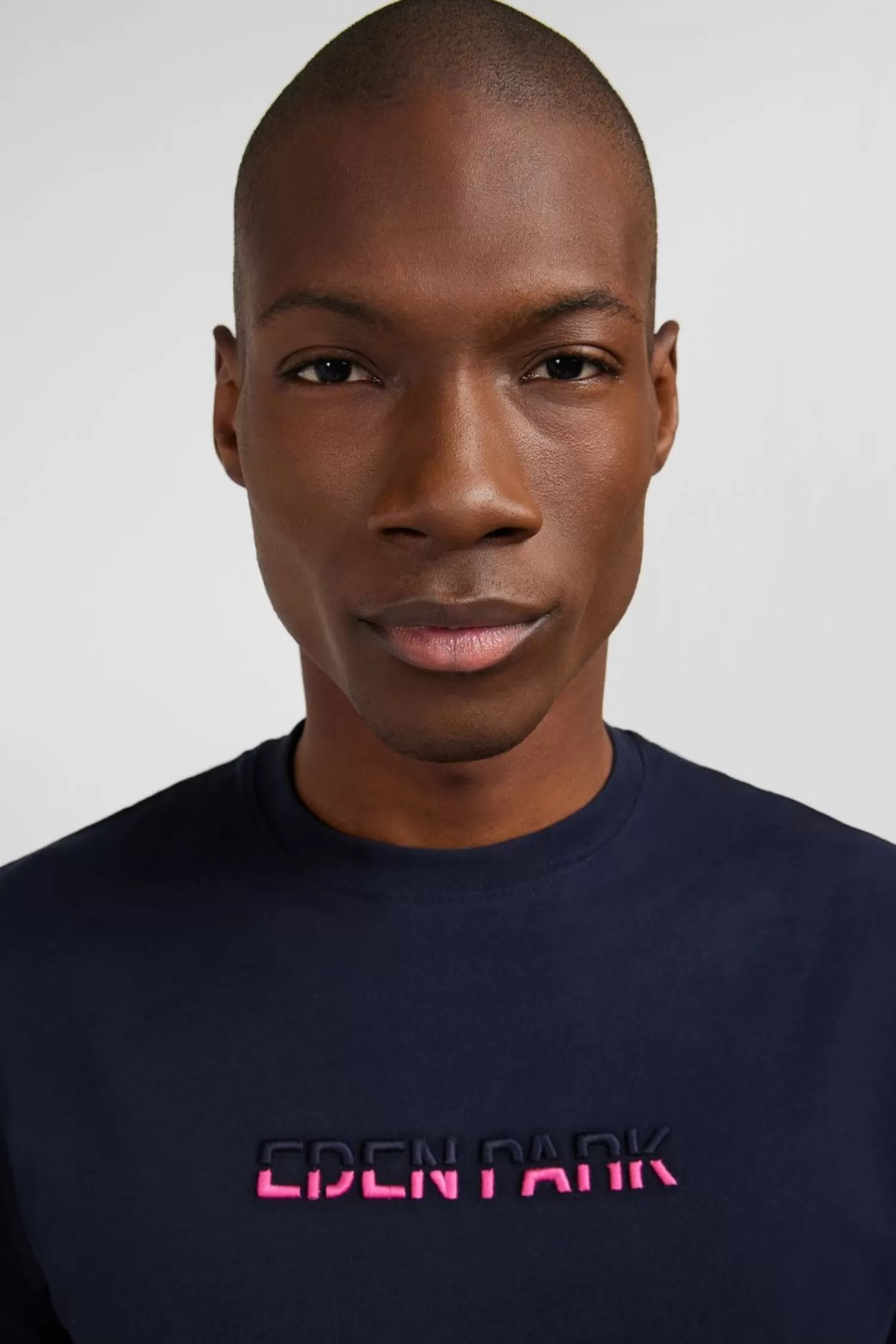 Eden Park T-Shirt Bleu Marine A Broderie Bicolore-Homme T-Shirts