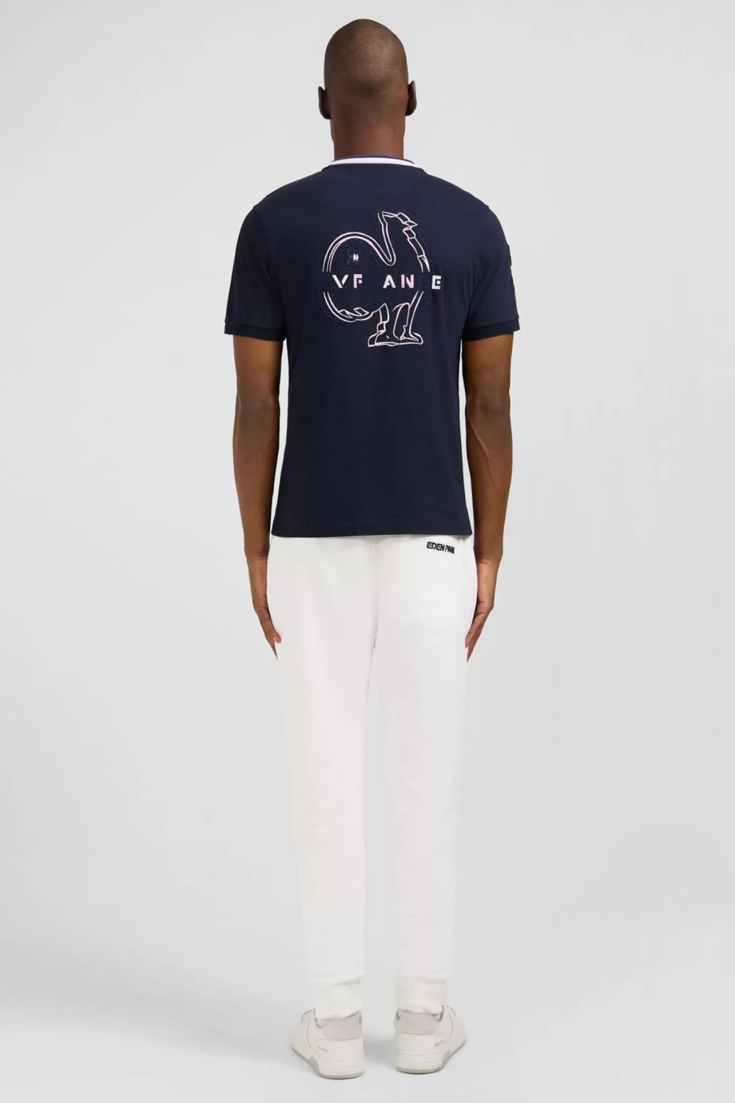 Eden Park T-Shirt Bleu Marine A Coq Xv De France Au Dos-Homme T-Shirts