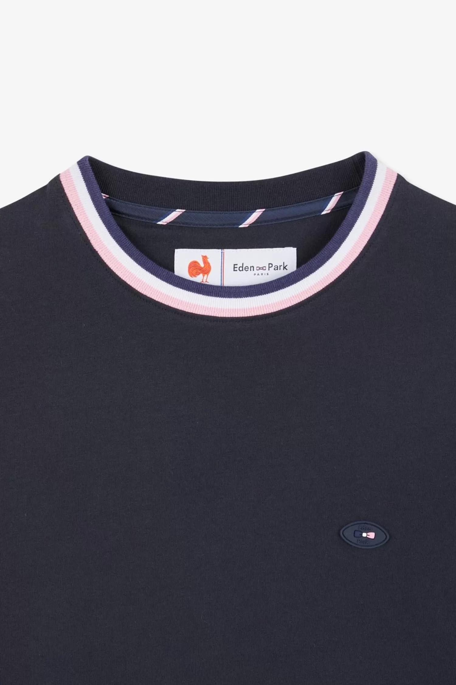 Eden Park T-Shirt Bleu Marine A Coq Xv De France Au Dos-Homme T-Shirts