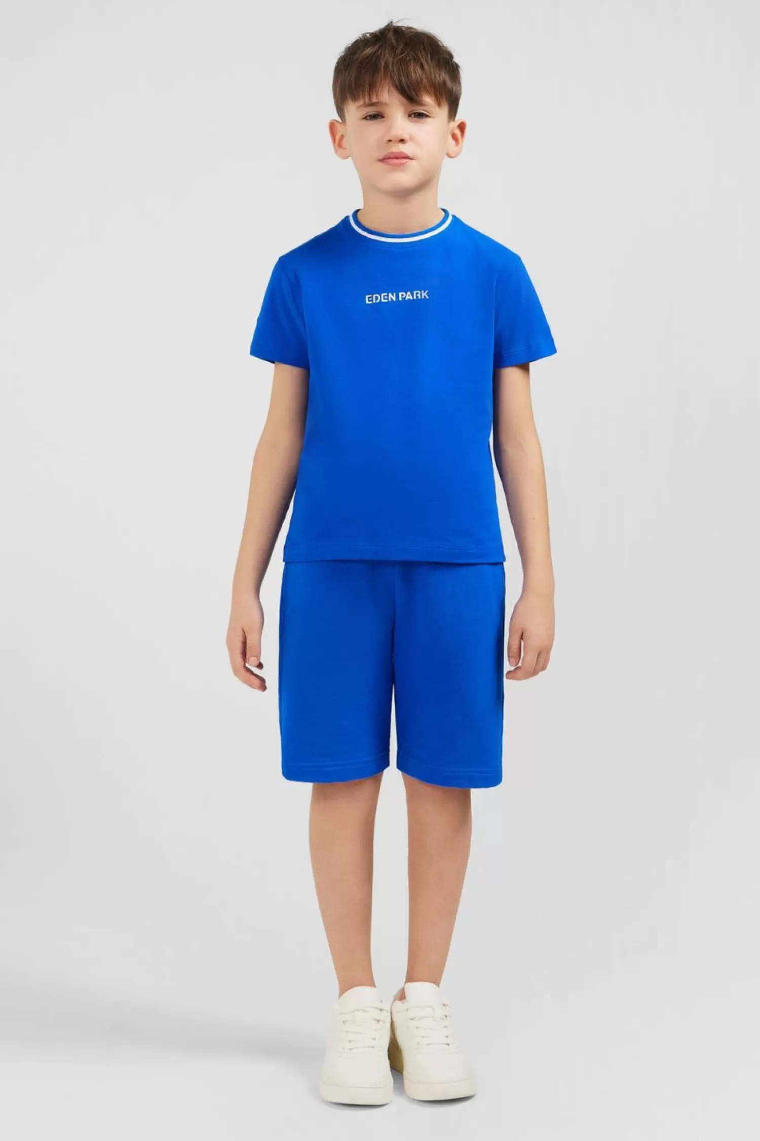 Eden Park T-Shirt Col Rond Raye Bleu En Coton Stretch-Enfant Enfant