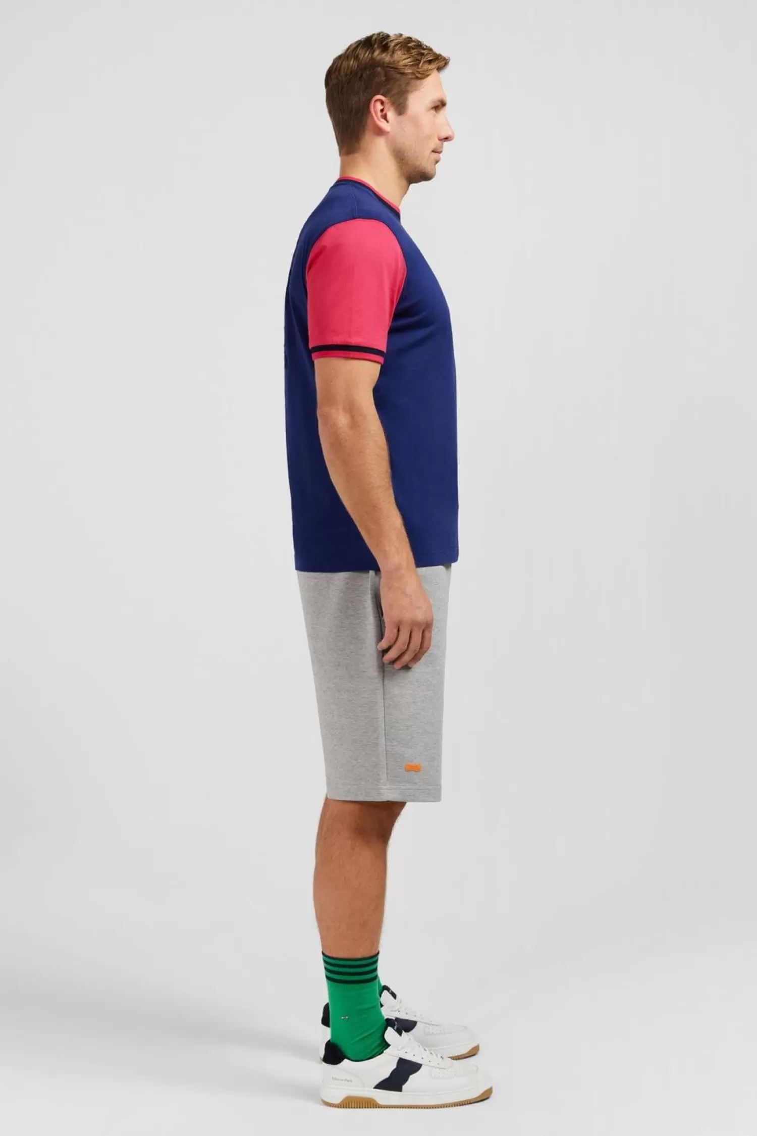 Eden Park T-Shirt Colorblock Bleu Fonce A Inscription French Flair-Homme T-Shirts