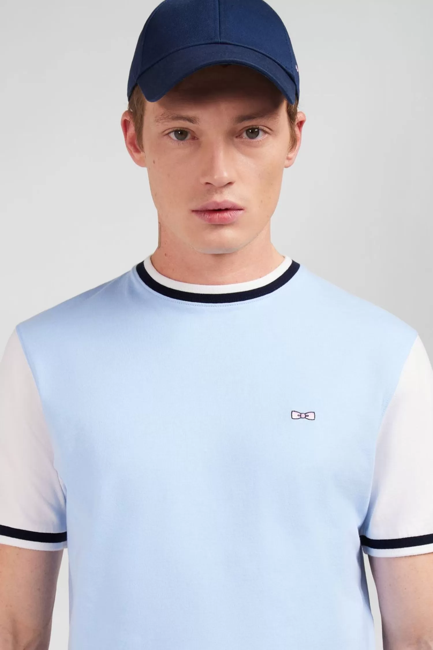 Eden Park T-Shirt Colorblock Bleu Marine A Inscription French Flair-Homme T-Shirts