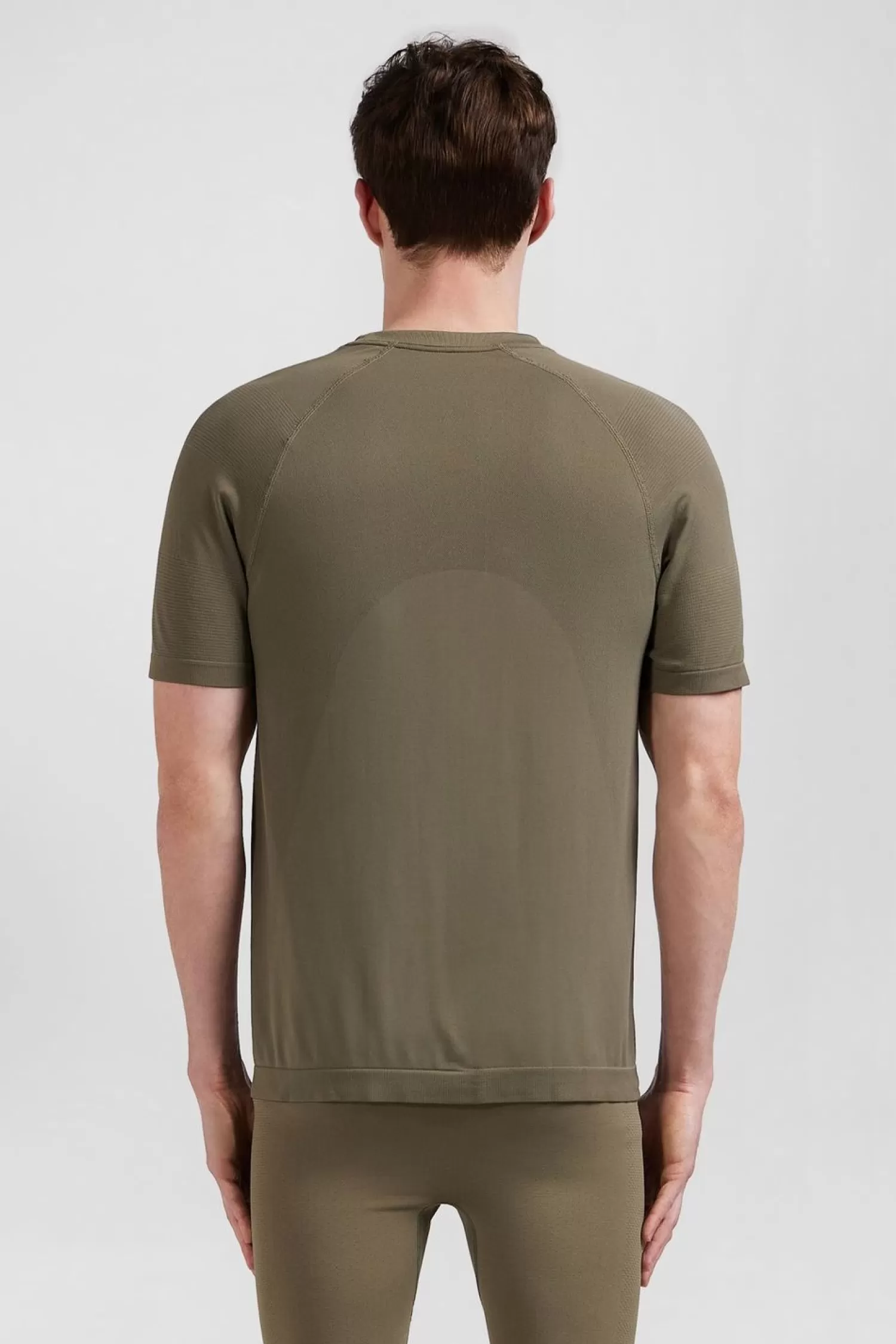 Eden Park T-Shirt De Sport Manches Courtes A Details Cercles Kaki-Homme T-Shirts