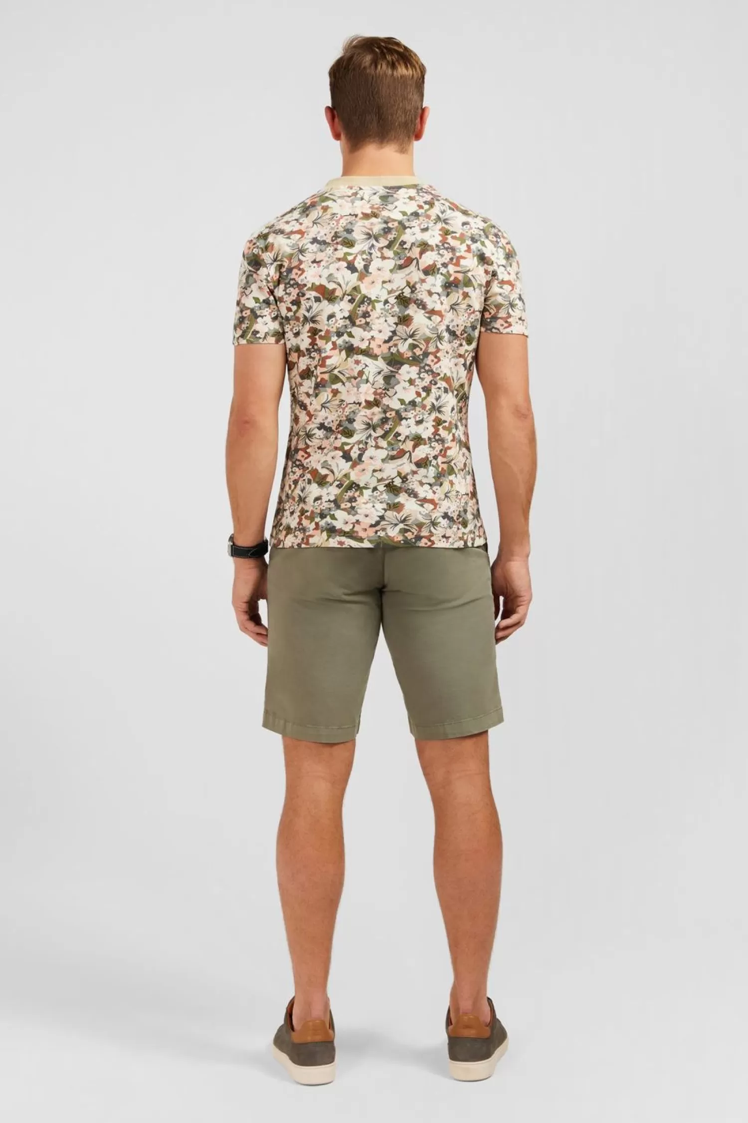 tshirt_ecru_en_coton_pique_imprime_fleuri_3.webp Eden Park T-Shirt Ecru En Coton Pique Imprime Fleuri-Homme T-Shirts
