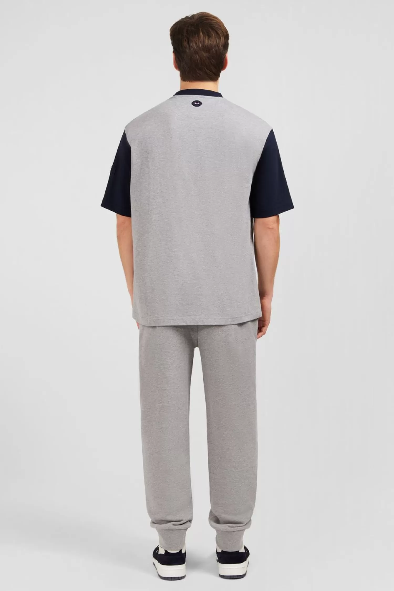 Eden Park T-Shirt Gris Clair Colorblock Inscription -Homme T-Shirts