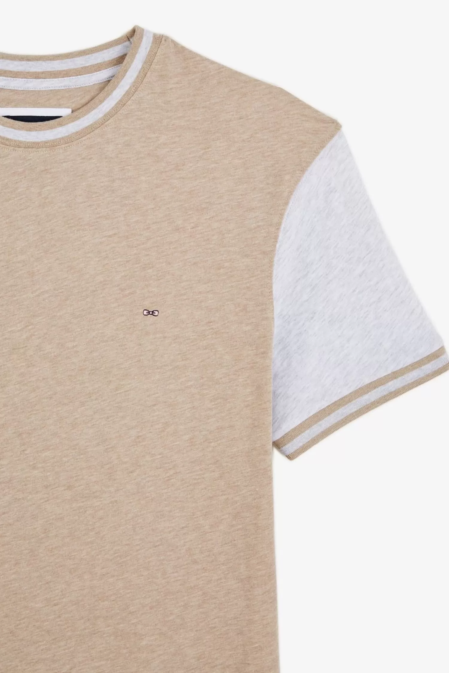 Eden Park T-Shirt Manches Courtes Beige Colorblock-Homme T-Shirts