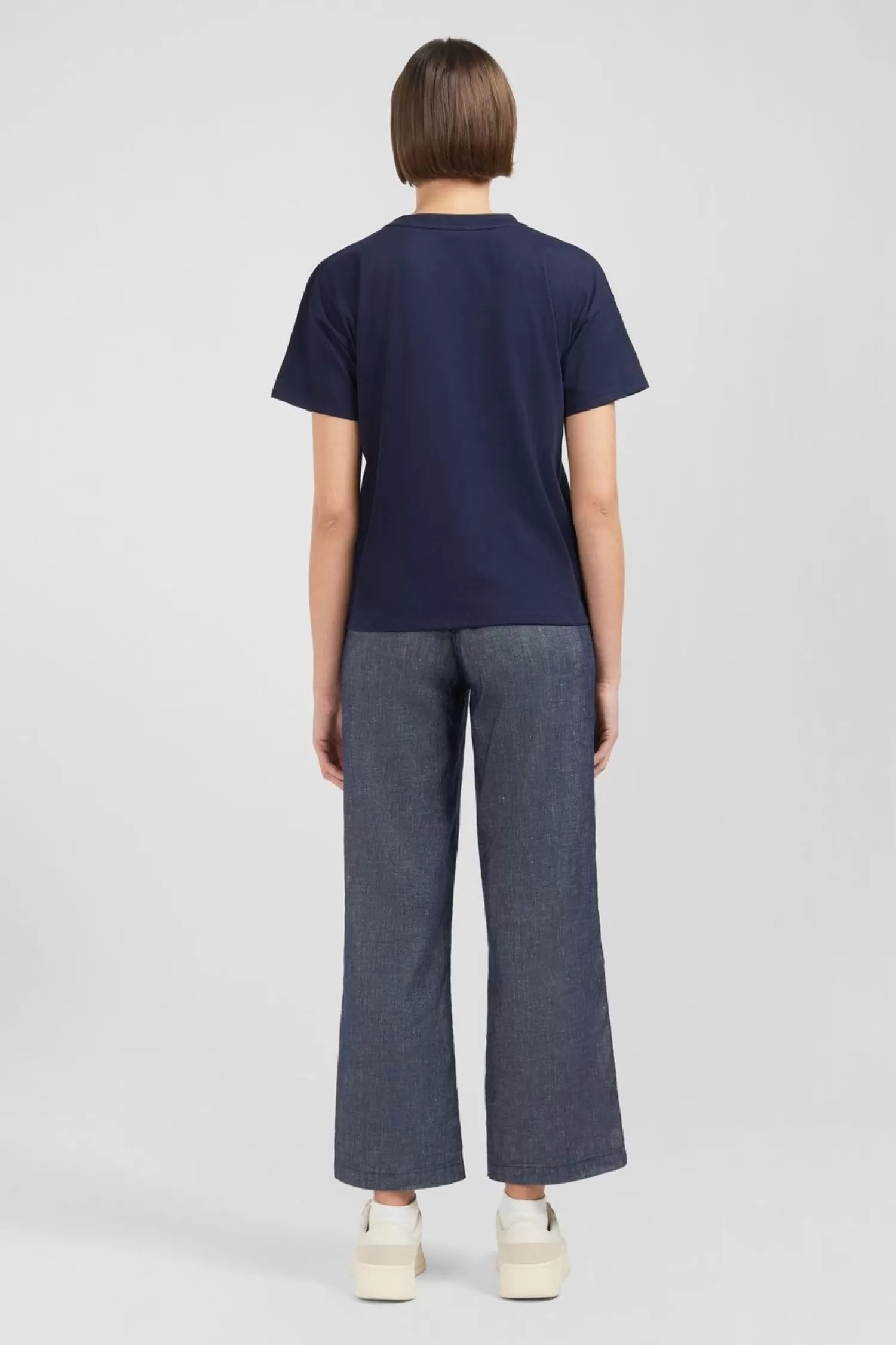 tshirt_manches_courtes_bleu_marine_uni_4.webp Eden Park T-Shirt Manches Courtes Bleu Marine Uni-Femme T-Shirts