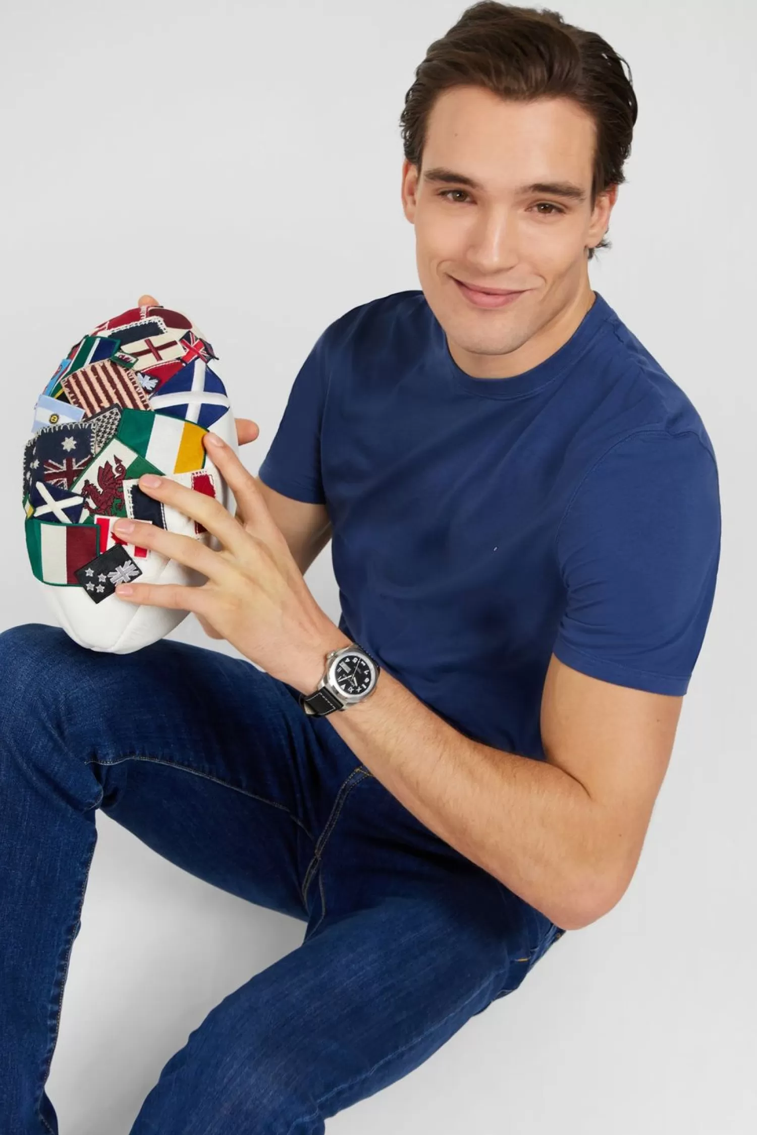 tshirt_manches_courtes_bleu_uni_2.webp Eden Park T-Shirt Manches Courtes Bleu Uni-Homme T-Shirts