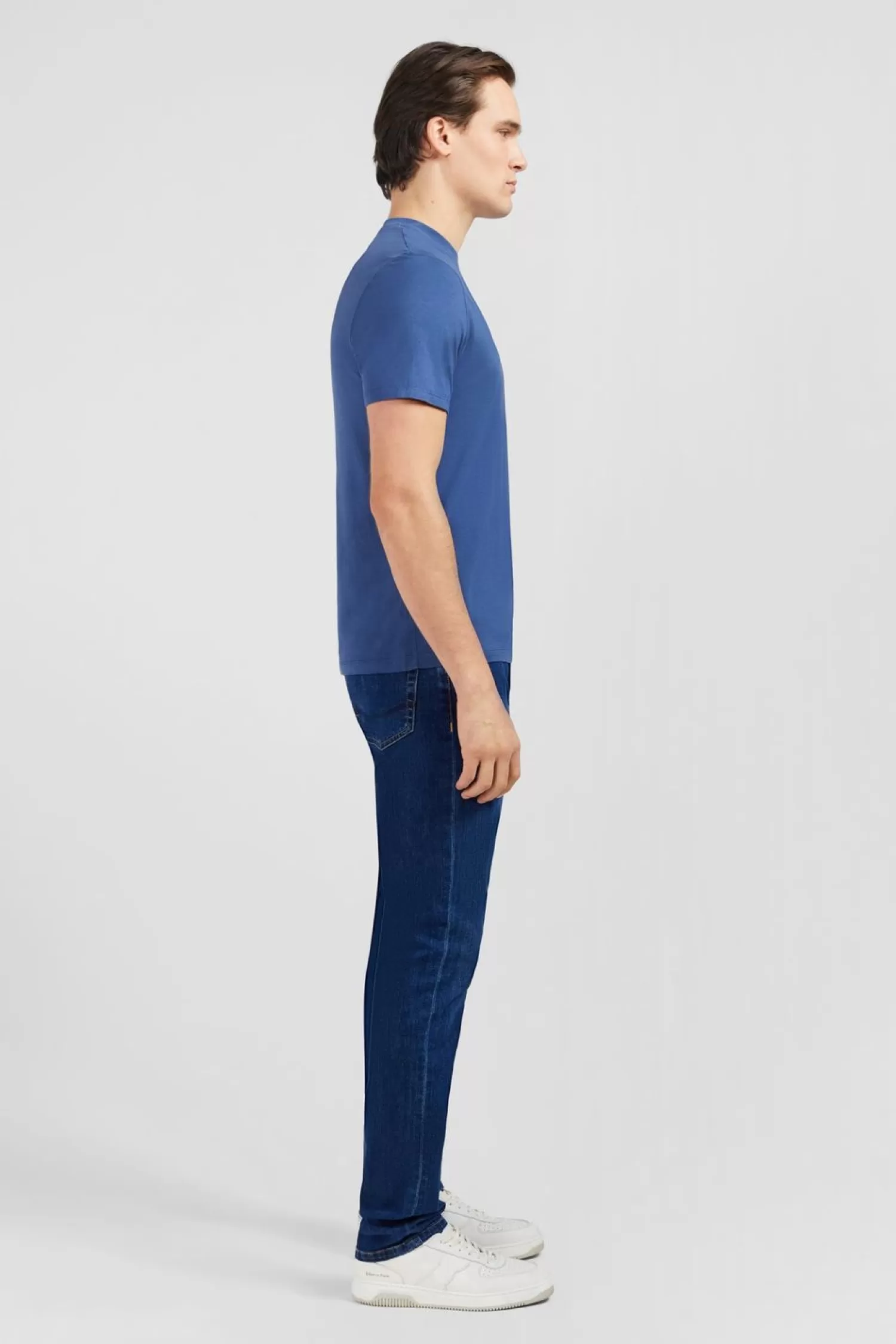 tshirt_manches_courtes_bleu_uni_4.webp Eden Park T-Shirt Manches Courtes Bleu Uni-Homme T-Shirts