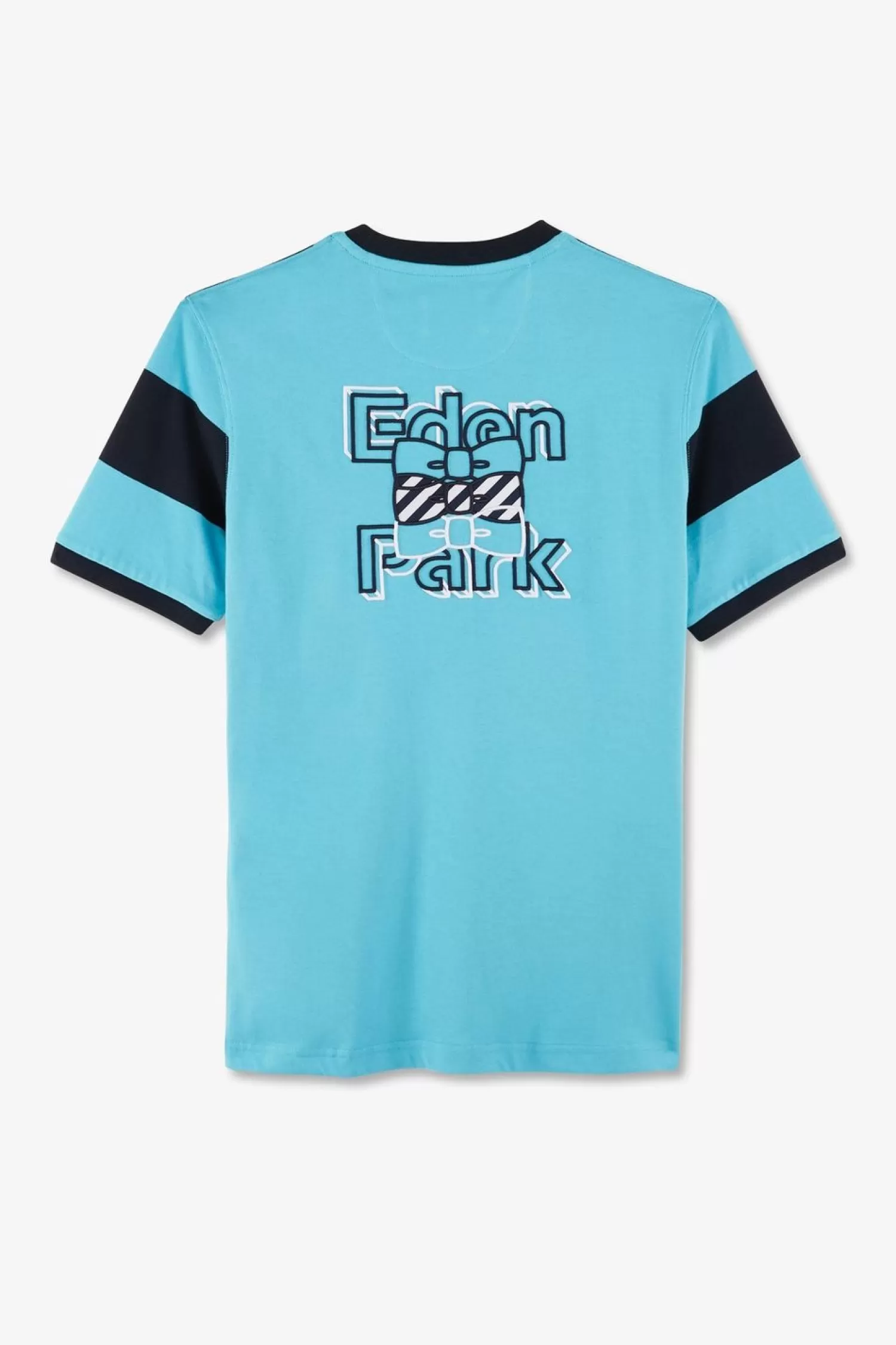 tshirt_manches_courtes_cercle_marine_et_turquoise_en_coton_3.webp Eden Park T-Shirt Manches Courtes Cercle Marine Et Turquoise En Coton-Homme T-Shirts
