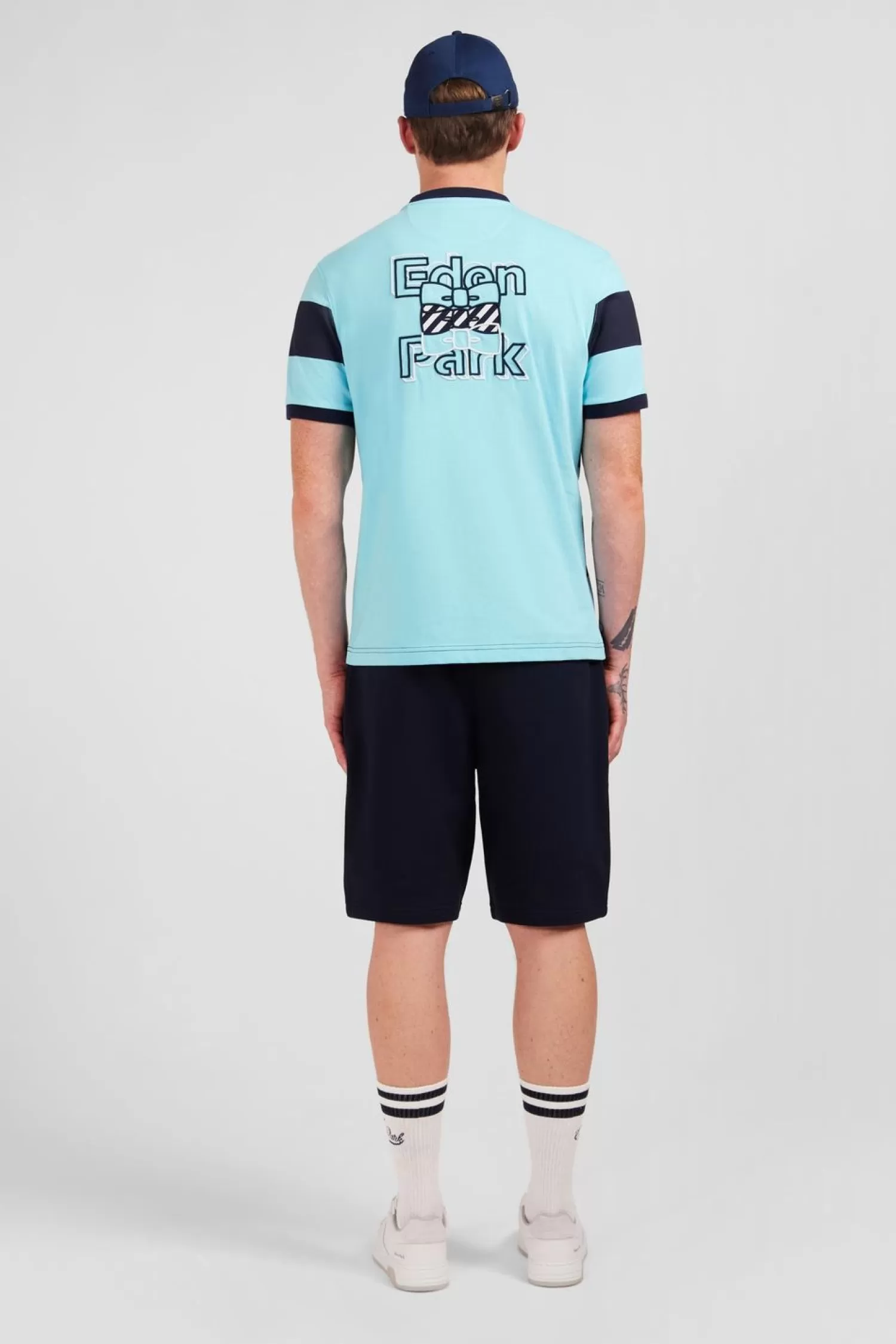 tshirt_manches_courtes_cercle_marine_et_turquoise_en_coton_5.webp Eden Park T-Shirt Manches Courtes Cercle Marine Et Turquoise En Coton-Homme T-Shirts