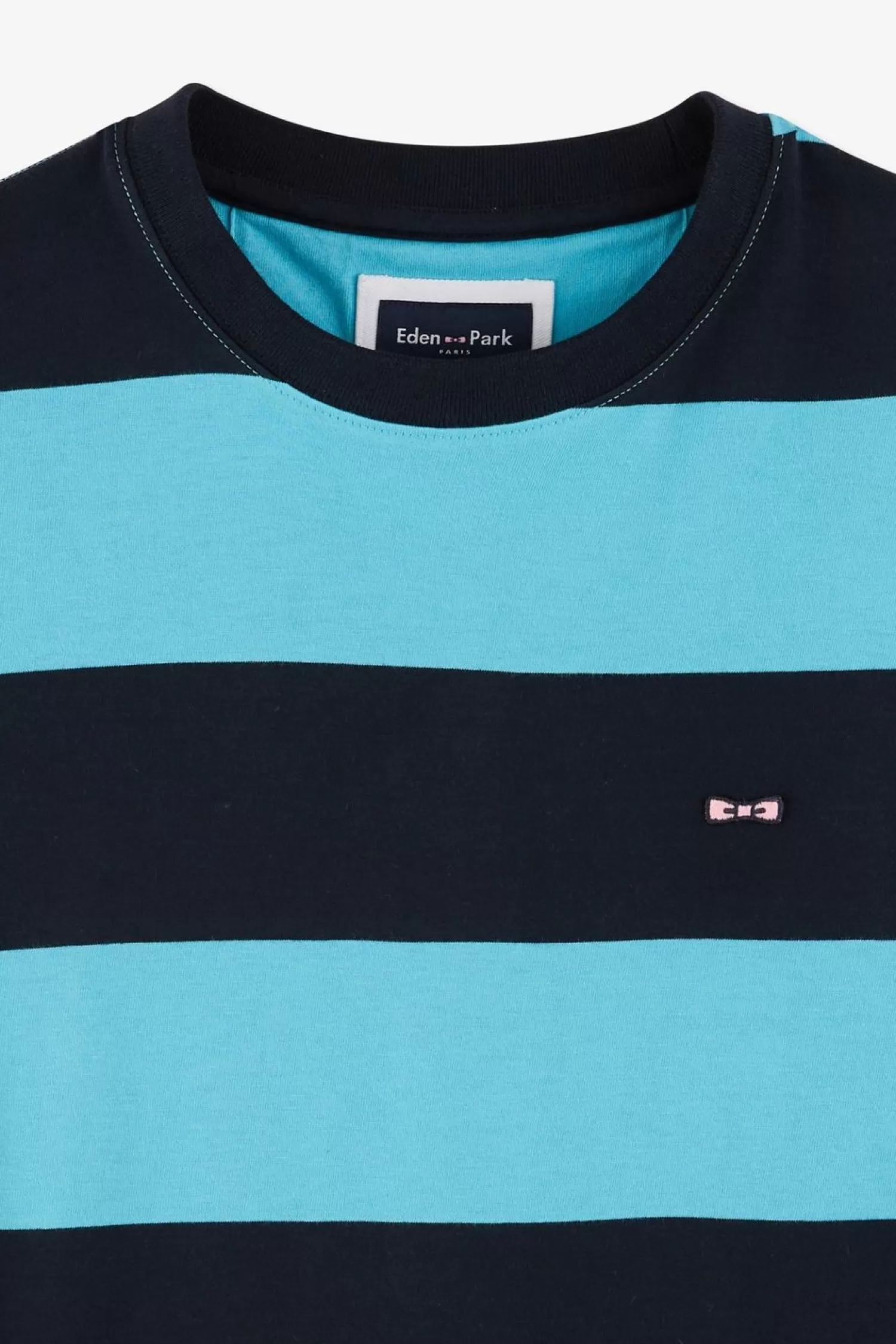 tshirt_manches_courtes_cercle_marine_et_turquoise_en_coton_6.webp Eden Park T-Shirt Manches Courtes Cercle Marine Et Turquoise En Coton-Homme T-Shirts