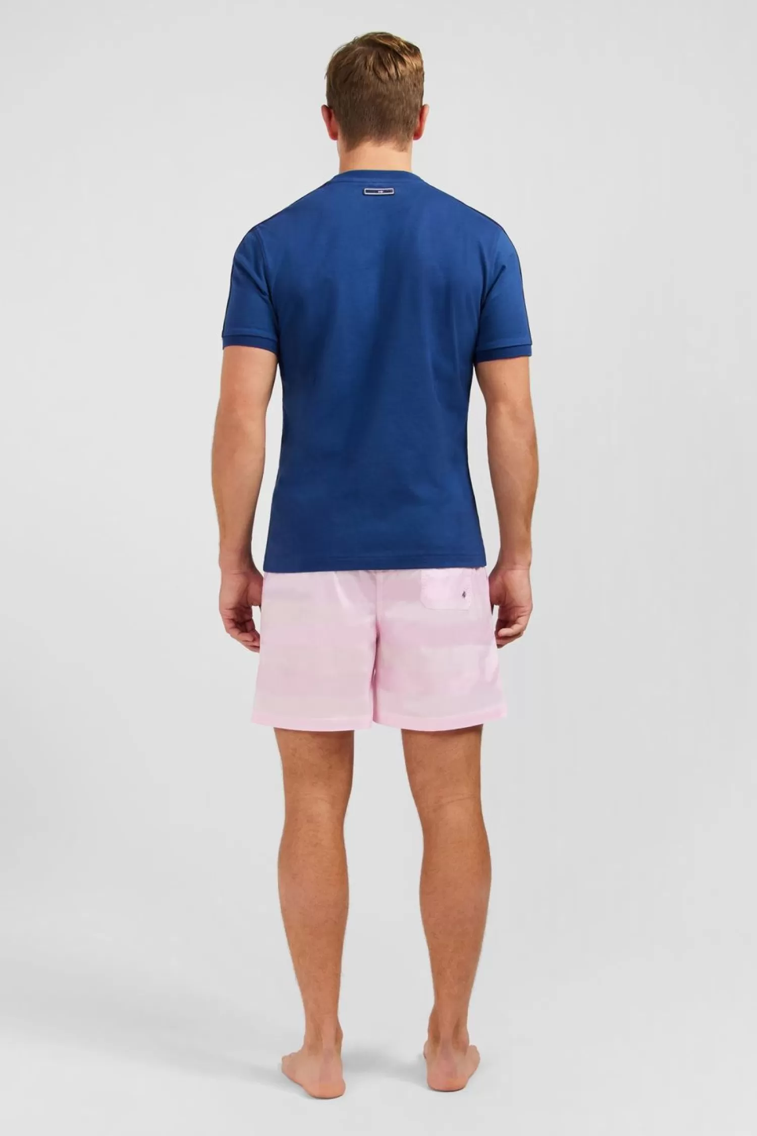 Eden Park T-Shirt Manches Courtes Marine En Coton Galons Epaules Tricolores-Homme T-Shirts