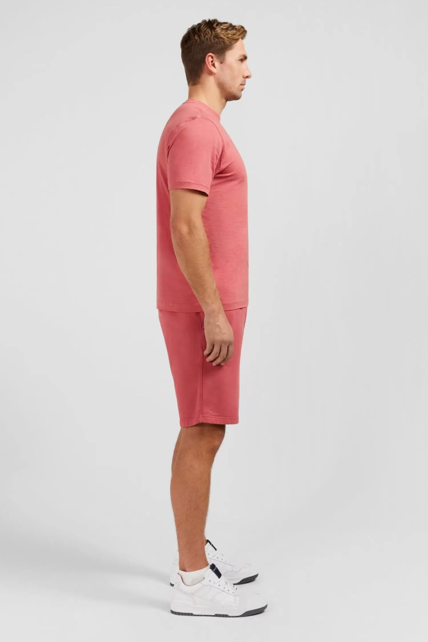 tshirt_manches_courtes_marron_en_coton_et_lin_2.webp Eden Park T-Shirt Manches Courtes Marron En Coton Et Lin-Homme T-Shirts