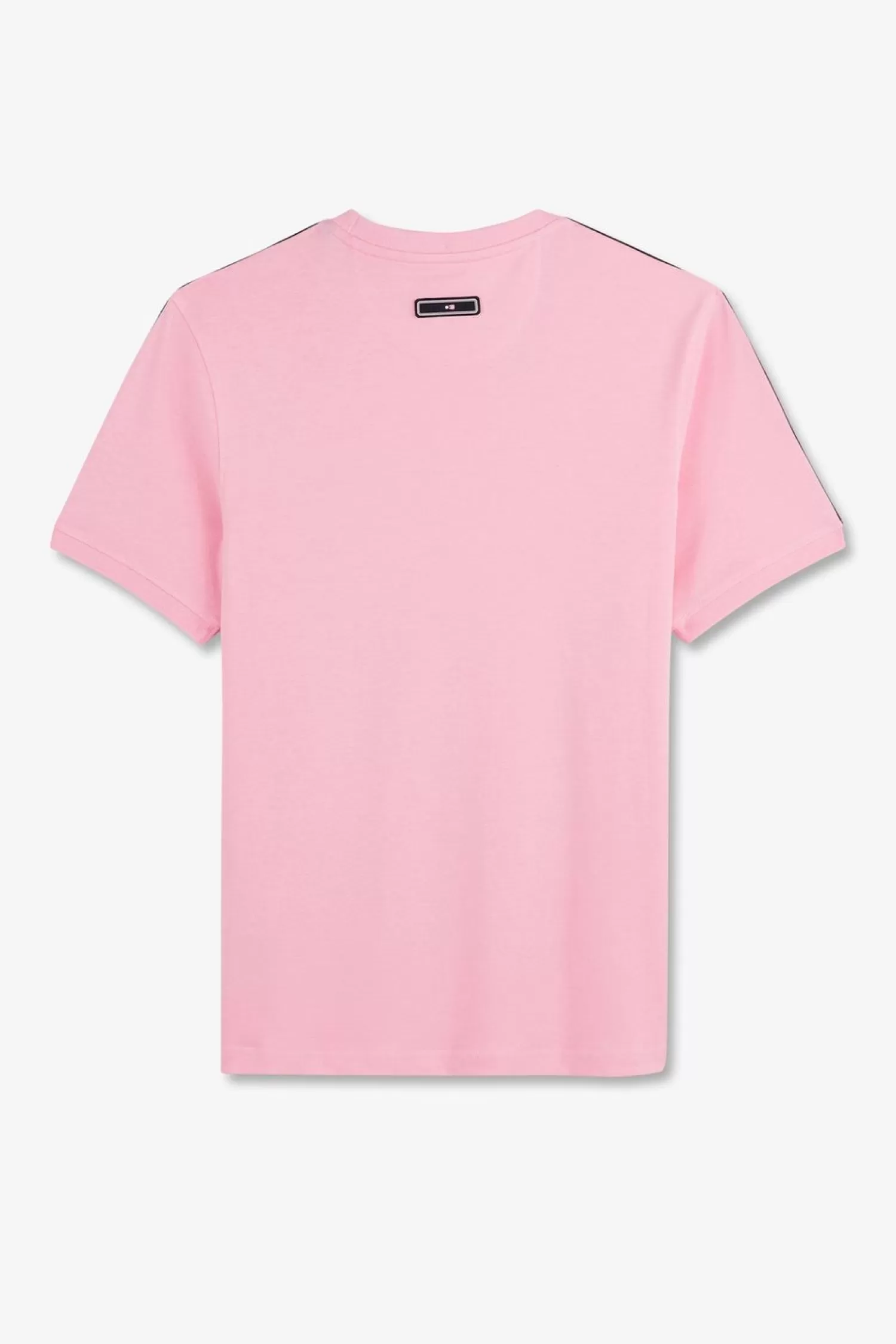 Eden Park T-Shirt Manches Courtes Rose En Coton Galons Epaules Tricolores-Homme T-Shirts