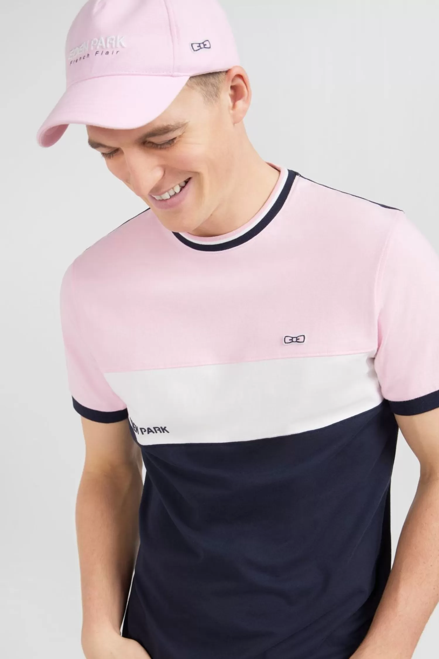 Eden Park T-Shirt Rose Colorblock A Manches Courtes-Homme T-Shirts