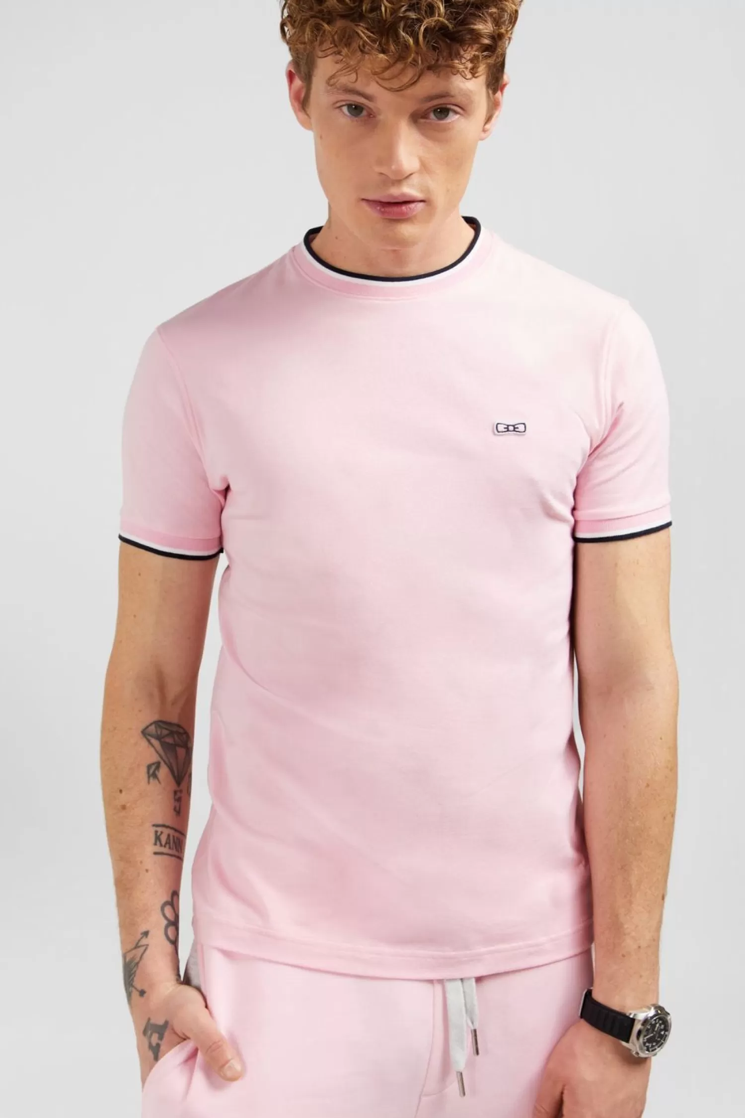 tshirt_rose_uni_a_manches_courtes_2-1.webp Eden Park T-Shirt Rose Uni A Manches Courtes-Homme T-Shirts